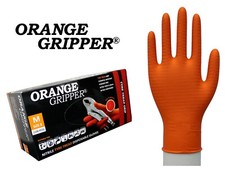 Nitrile Orange Gripper Work Gloves - Extra Thick, Tyre Tread, Mechanic