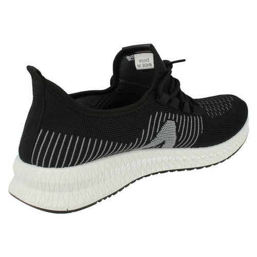 Men's Reflex Grey or Black Knitted Lace Up Trainers : A2R186 - Picture 7 of 20