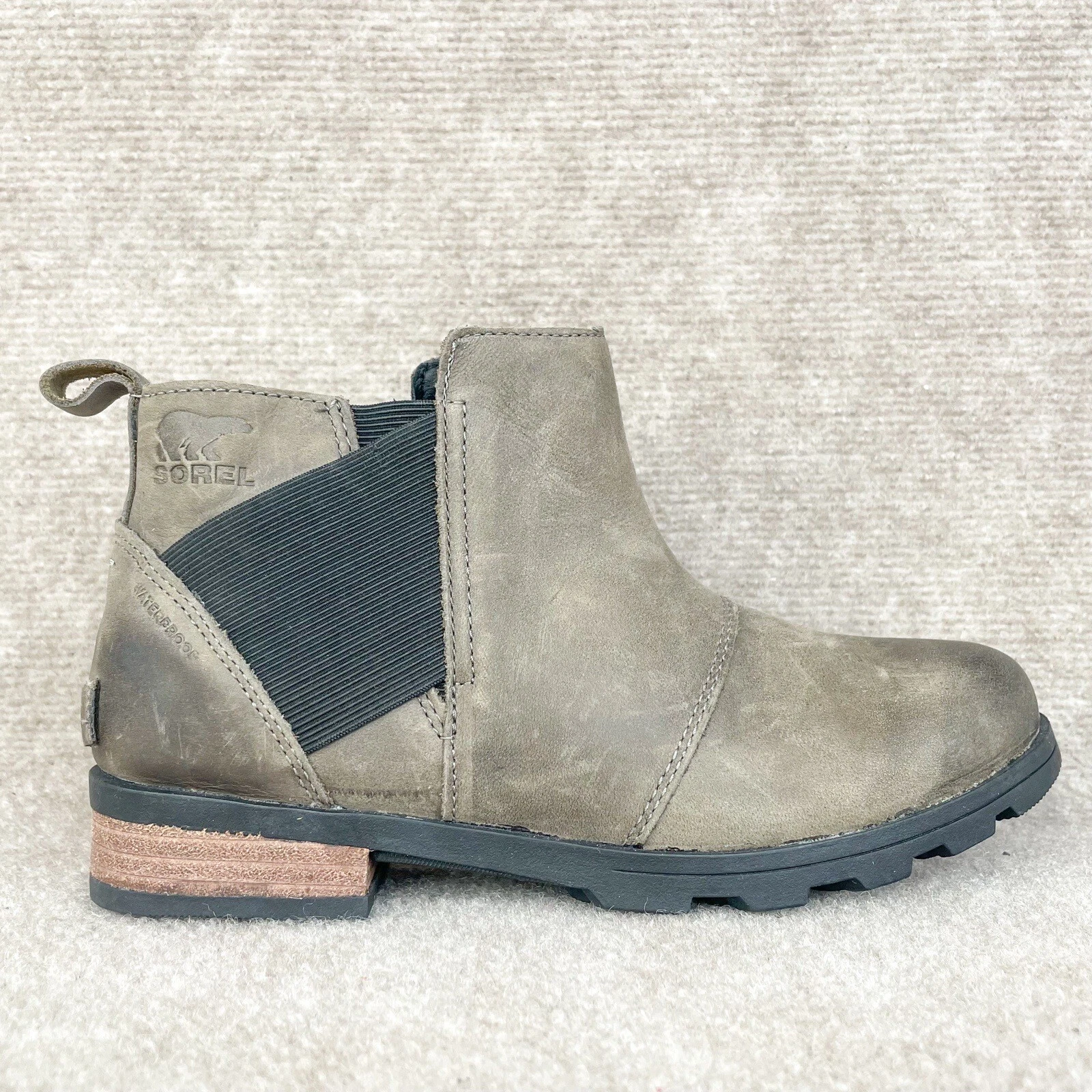 sorel emelie chelsea waterproof leather boots