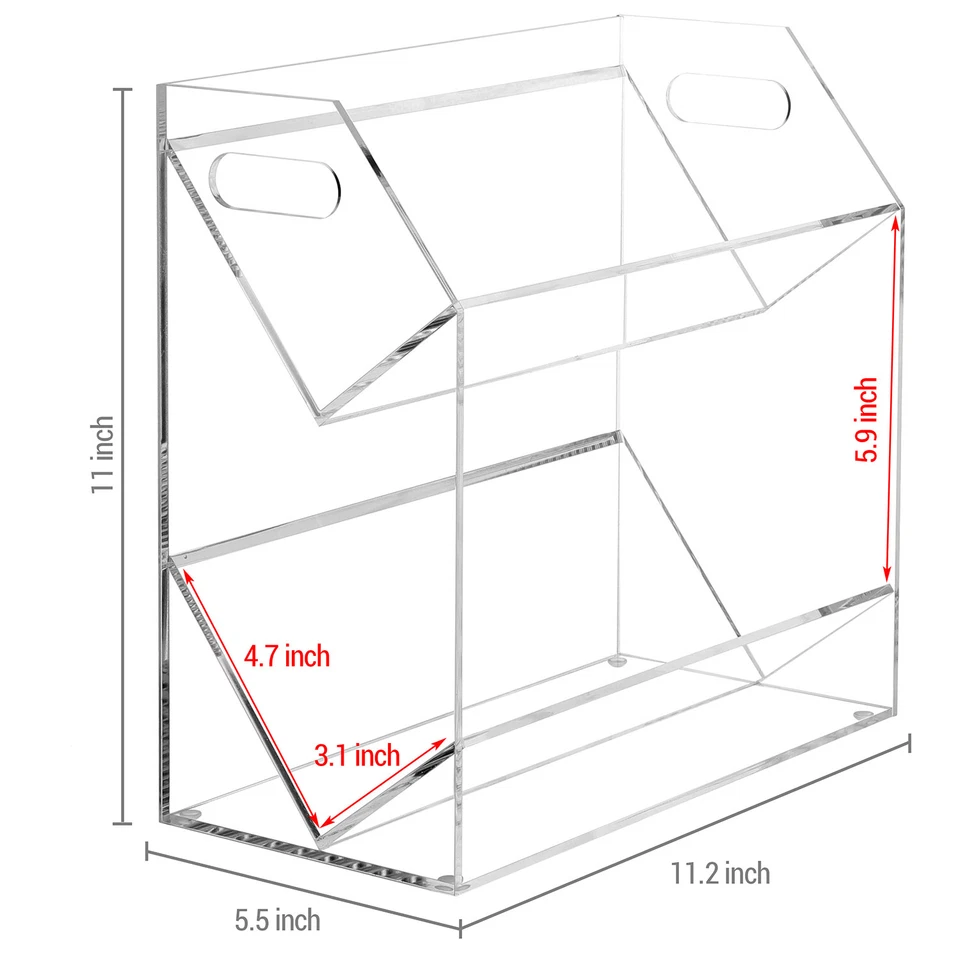 Soporte de cinta de casete de acrílico transparente retro de 2 niveles con cubierta de cinta de audio pantalla de almacenamiento Foto 4 de 4