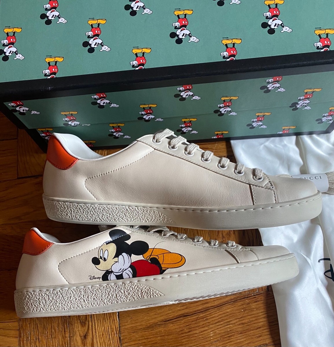 Size 9 - Brand new Men's Gucci Ace Low x Disney Mickey Mouse