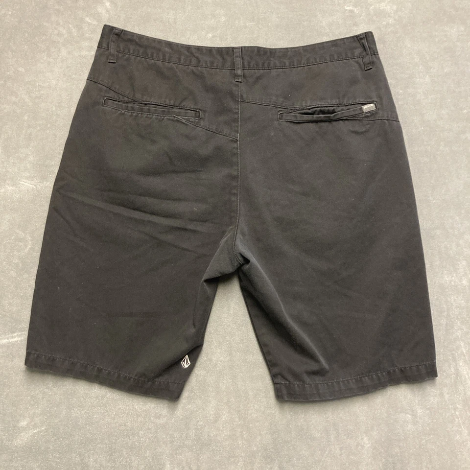 Volcom Black Twill Shorts Mens 36 10" Inseam Cotton Polyester - Image 2 of 4