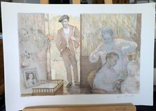 Lucien Philippe MORETTI - Chez le Coiffeur - Lithographie originale - 1975 - Alv