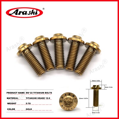 Yamaha BMW For Arashi Titanium M8 x 22mm Brake Rotor Mounting
