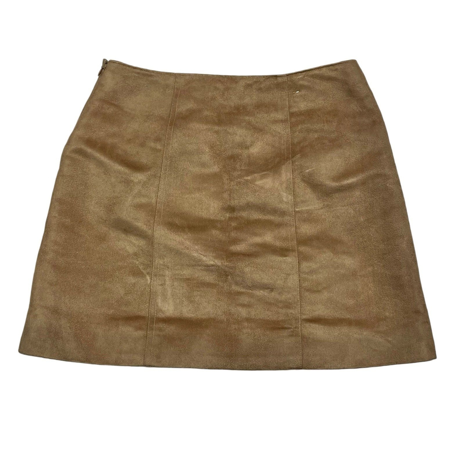 Gonna donna Gap ecopelle scamosciata linea A taglia 0 marrone foderata conceria fila chiusura zip