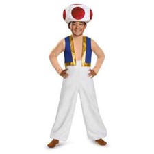 Toad Super Mario Brothers Nintendo Fancy Dress Up Halloween Deluxe Child Costume