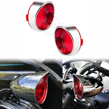 Turn Signal Light Red Lens Cover Bezels For Harley Dyna Touring Softail Fatboy