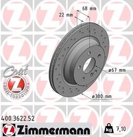 2X Zimmermann 400.3622.52 Bremsscheibe FüR MERCEDES-BENZ