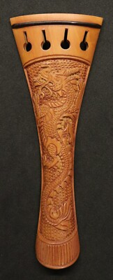 Handmade Carved  boxwood VIOLA tailpiece 4/4. Dragon design French Mod # item F