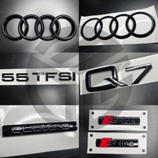 Audi Q7 2016+ Gloss Black Badges GRILLE/BOOT/FENDER SET 55TFSI/QUATTRO/2XSLINE