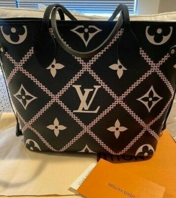 Louis Vuitton Authentic Empreinte Black Neverfull MM Giant Bag