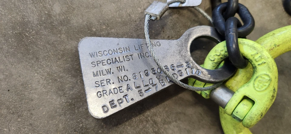 Gunnebo TOL 4 фута 6 дюймов 3-ногая ветвь 9/32 дюйма 3250 фунтов корзина подъемный ремень. - Изображение 3 из 4