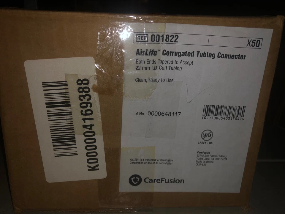 Airlife corrugated tubing connectors 001822 TAPERED ENDS (50/CS) CareFusion Foto 2 de 3