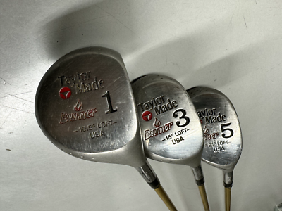 Set of 3 - Taylor Made Burner Tour Gold Metal Head Drivers - 1 + 3