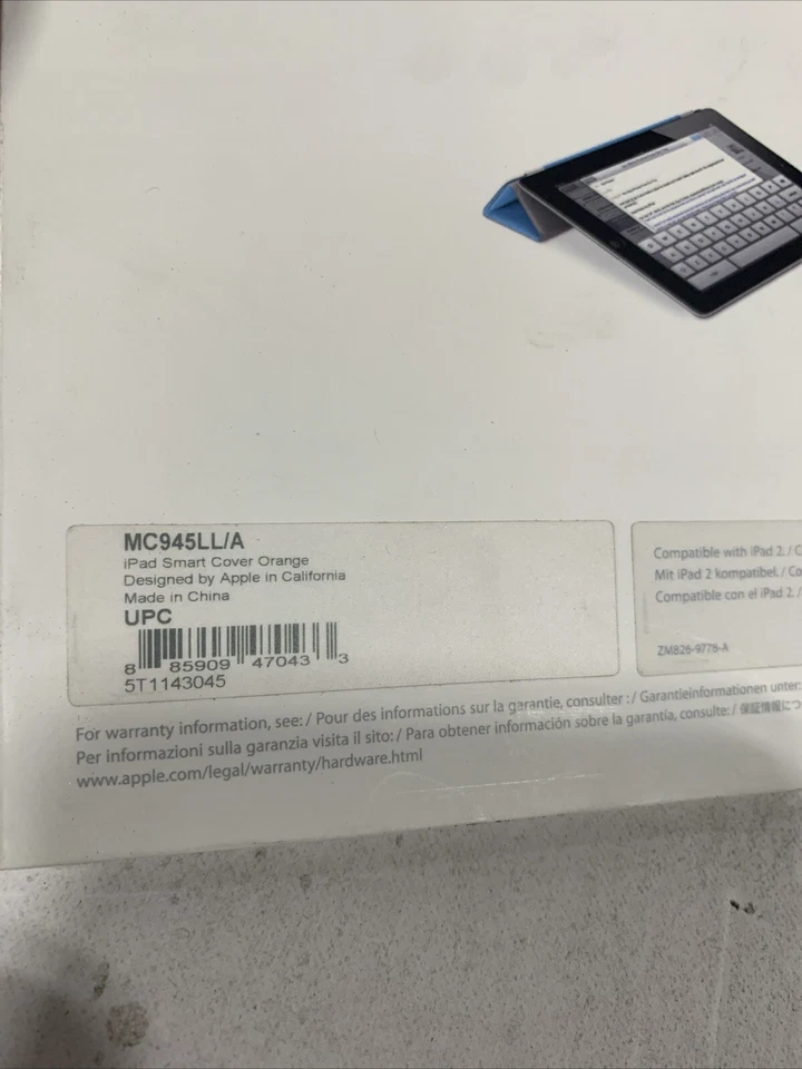 Apple Genuine Orange Color Polyurethane Smart Cover For Ipad - MC945LL/A - Image 3 of 3