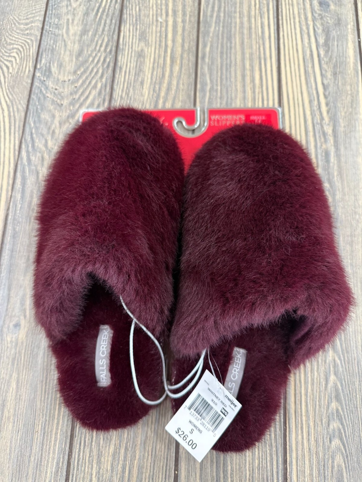 SAOLA Ciabatte donna piccole 5 6 S. Creek pelliccia sintetica bordeaux con suola antiscivolo