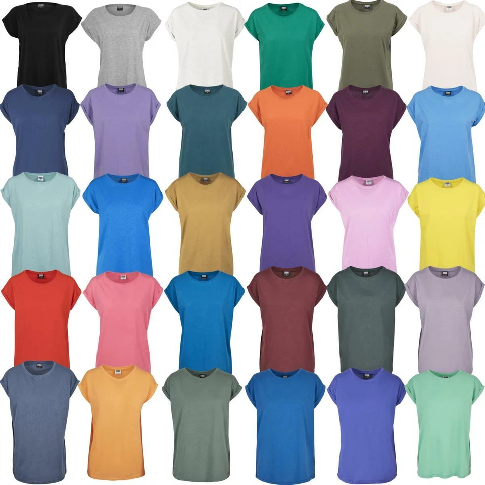 Urban Classics Ladies Extended Shoulder Tee Jersey T-Shirt Drop Turn-Up Ärmel CO - Bild 1 von 1