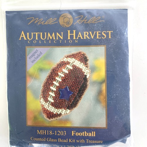 Mill Hill Counted Glass Bead Kit with Treasure Autumn Harvest MH18-1203 FOOTBALL