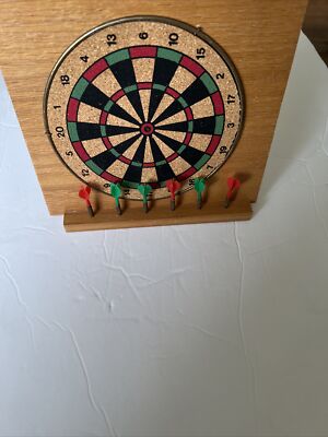 VINTAGE DARTBOARD JOB JOKE BOARD CORKBOARD WITH DART PINS
