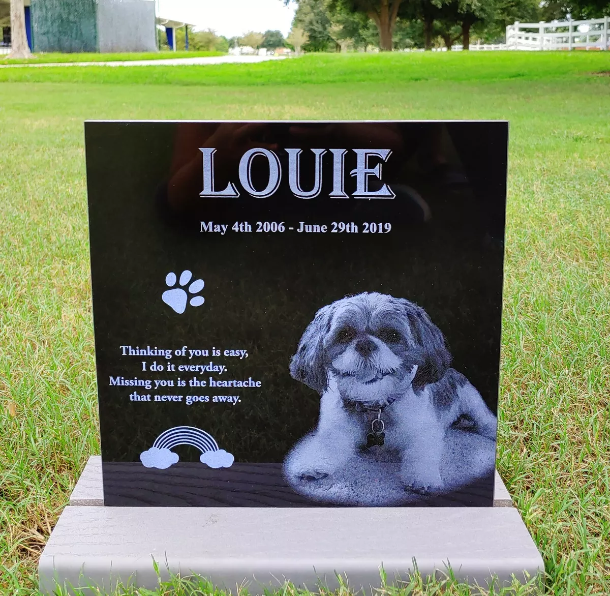 Tombstone Paw Print Pet Memorial Stone Gravestone Picture Grave Garden Dog  Puppy 842022100067