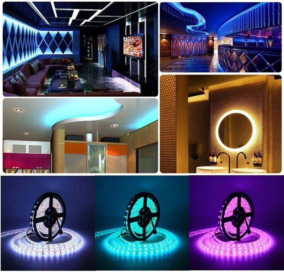 32.8ft RGB LED Strip Light Kit 600 LEDs Adhesive LED Tape Light for Home Decor - Image 2 of 4