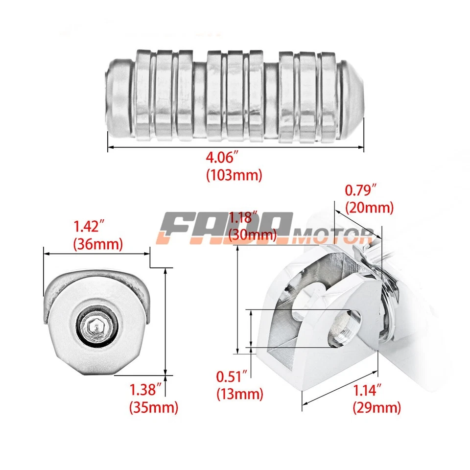 Front Rider Foot Pegs Footrest for Kawasaki Vulcan 900 VN900C Custom 2007-2015 Foto 3 de 4