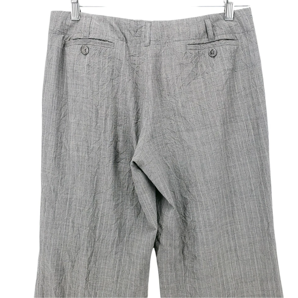 Pantalones Michael Kors 100% Lana Gris Rayas Arrugados Pierna Ancha HECHOS EN ITALIA Talla 6 Foto 4 de 4