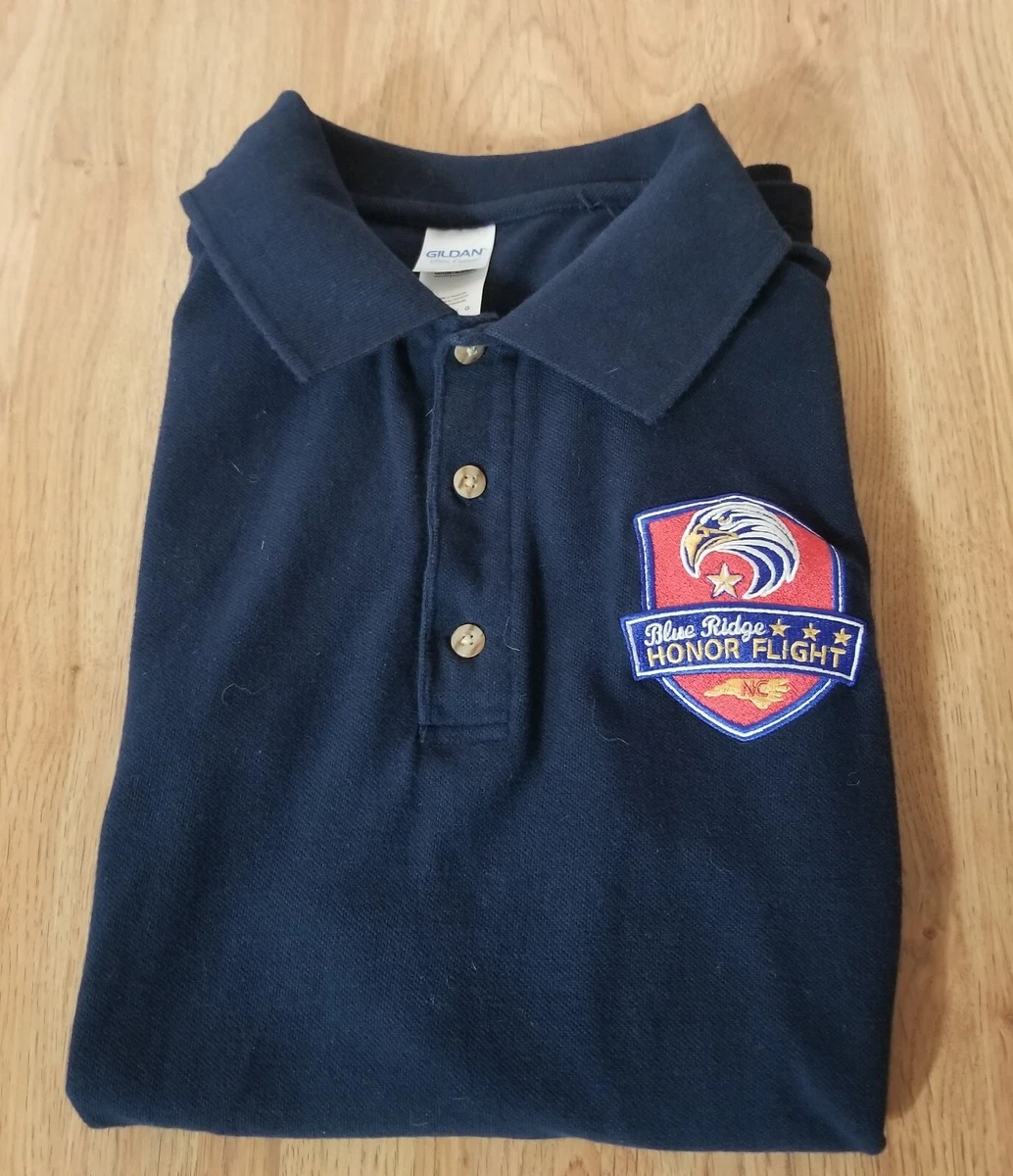 Blue Ridge Honor Flight North Carolina Gildan Men's Polo Style Shirt Size Large
