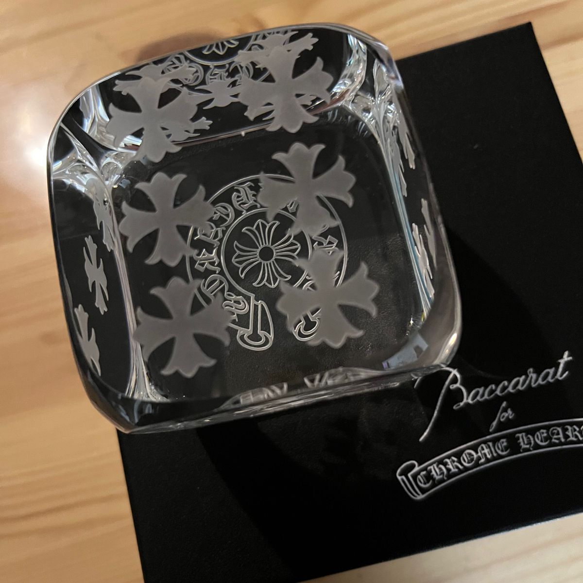 Baccarat Chrome Hearts Chromhearts Dice Glass Ashtray From Baccarat Chrome Hearts Chromhearts Dice Glass Ashtray From