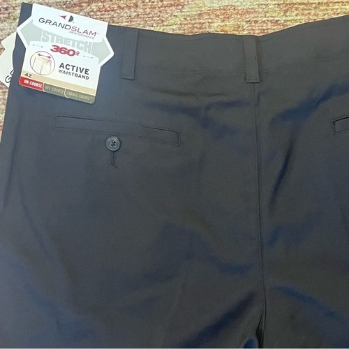 Grand slam Men’s Performance stretch active waistband sz 42 black shorts UPF 50 - Picture 6 of 12