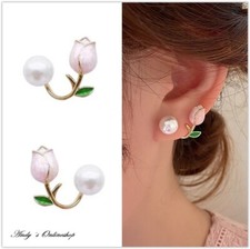 Ohrringe Ohrstecker Ohrschmuck Perlen Strass Silber Gold Damen 2 Stück Paar