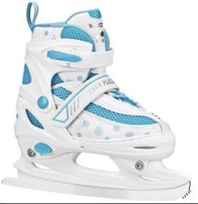 Lake Placid Summit Adjustable Youth Ice Skates Size: 5-8 White Blue