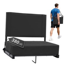 Stadium Seats with Back Support - Padded Portable Bleacher Seat with Black