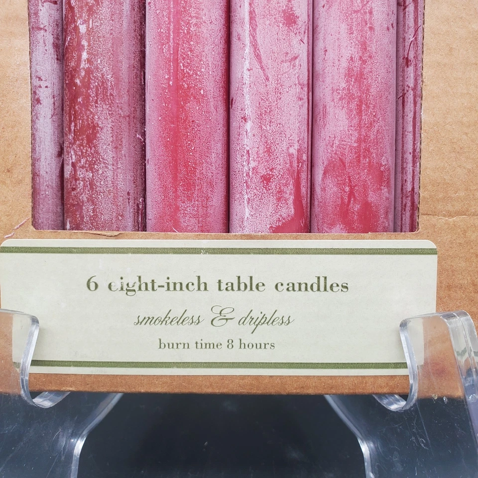 Velas de cena sin goteo y sin humo Nature's Legacy, rojas de 8 pulgadas (paquete de 6) NUEVAS Foto 2 de 4