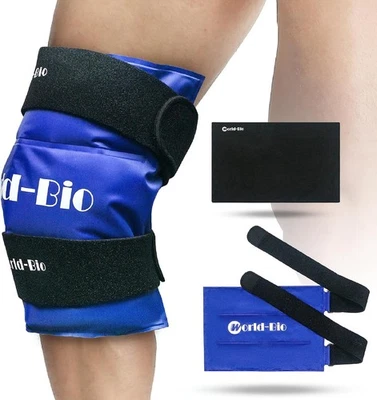 WORLD-BIO Ice Pack for Knee Replacement Surgery, Reusable Gel Ice Wrap for Leg Injuries,