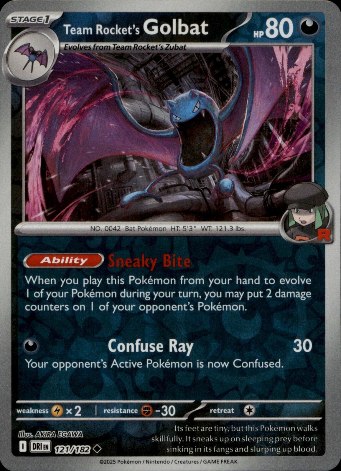 SV10: Destined Rivals #121/182 Team Rocket's Golbat Reverse Holo