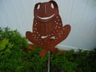 FROG DECORATION METAL 15" TALL X 12"WIDE 1/8" THICK CONTURED FEATURES — photo 2