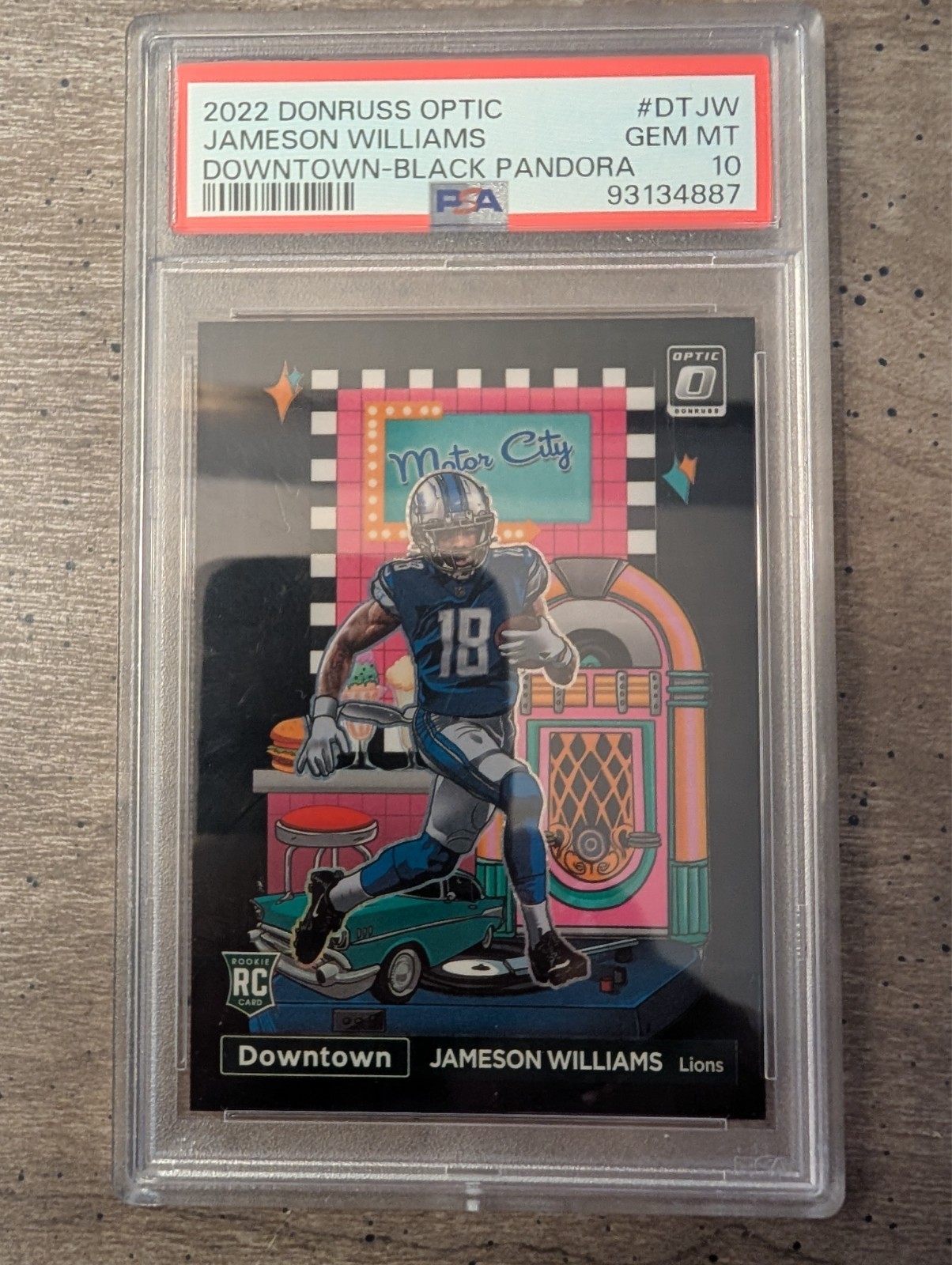 Jameson Williams Panini Donruss Optic Downtown #DTJW Black Pandora