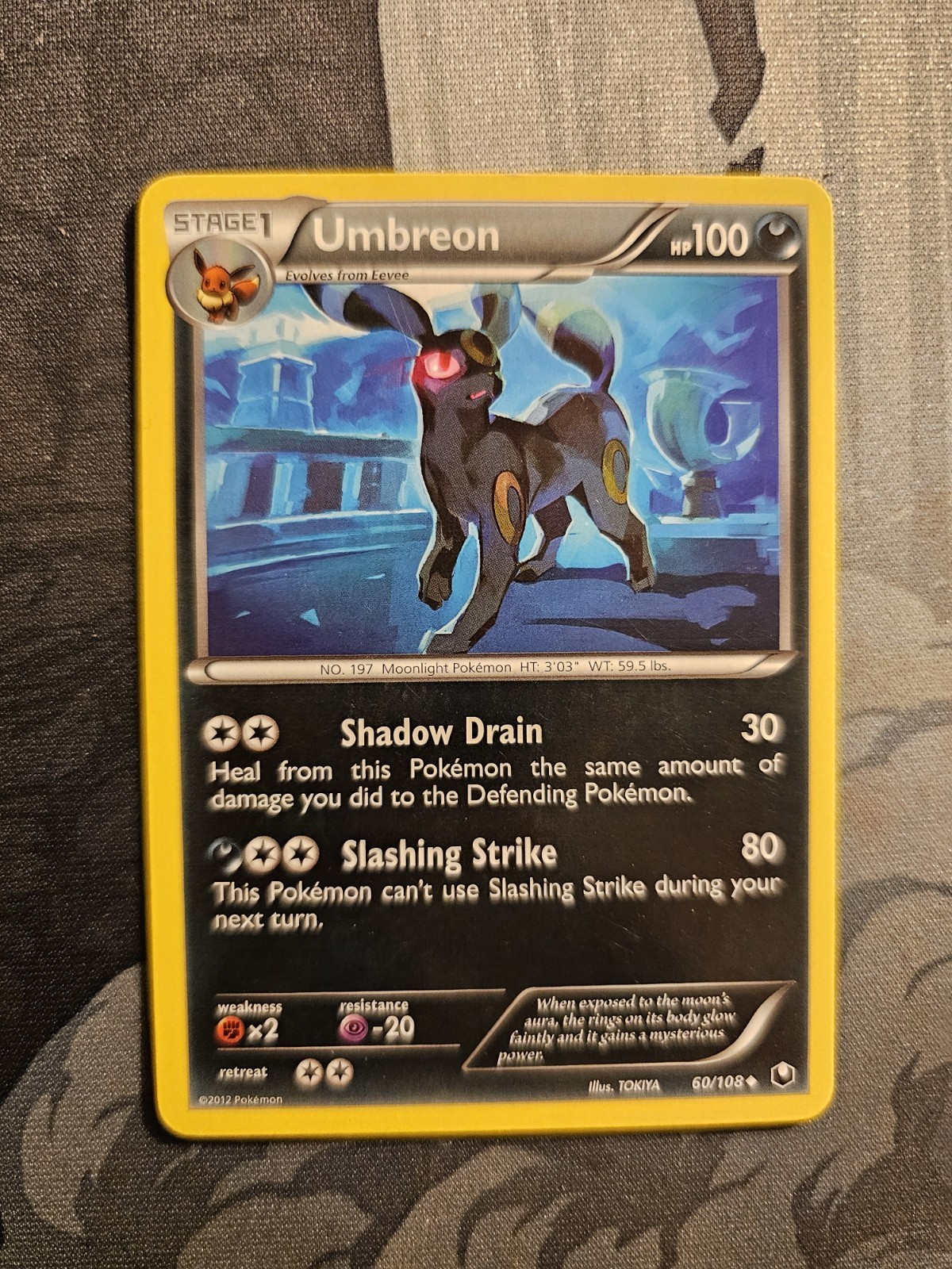 Umbreon - 60/108 Dark Explorers Regular Uncommon - LP - POKEMON TCG