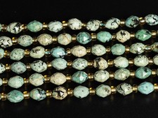 6MM Natural Green beige African Turquoise Beads AA Rondelle Faceted Loose Beads
