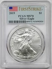 2019 $1 American Silver Eagle PCGS MS70 First Strike