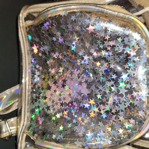 Clear Backpack Concerts/Sporting Events Sparkly Confetti Stars NWOT - Picture 7 of 7