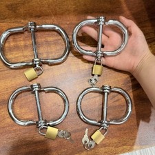Slave Metal Steel Handcuffs SM Ankle Cuffs Bondage Shackles Restraint BDSM Adult