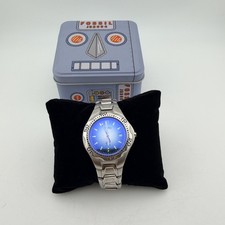Fossil JD2054 Men's Quartz Blue Dial Stainless Steel Bracelet Watch with Tin