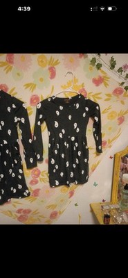 Cat & Jack Girls Ghost Print Halloween Fit & Flare Long Sleeve Dress 7