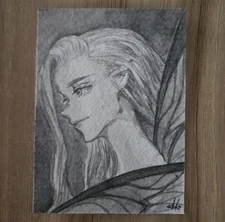 ACEO original art cards fantasy watercolor miniature 2.5x3.5 faery sketch