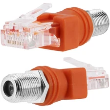 Coaxial to Ethernet Adapter, 2 Pack Coax RF F Female to RJ45 Male Converter Uiin