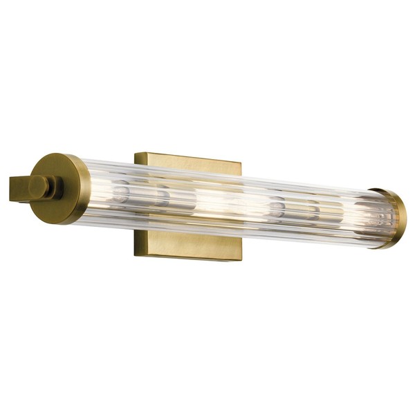 Wandleuchte Bad Spiegel Metall Glas E14 IP44 69,1 Cm Breit In Messing Leuchte-image