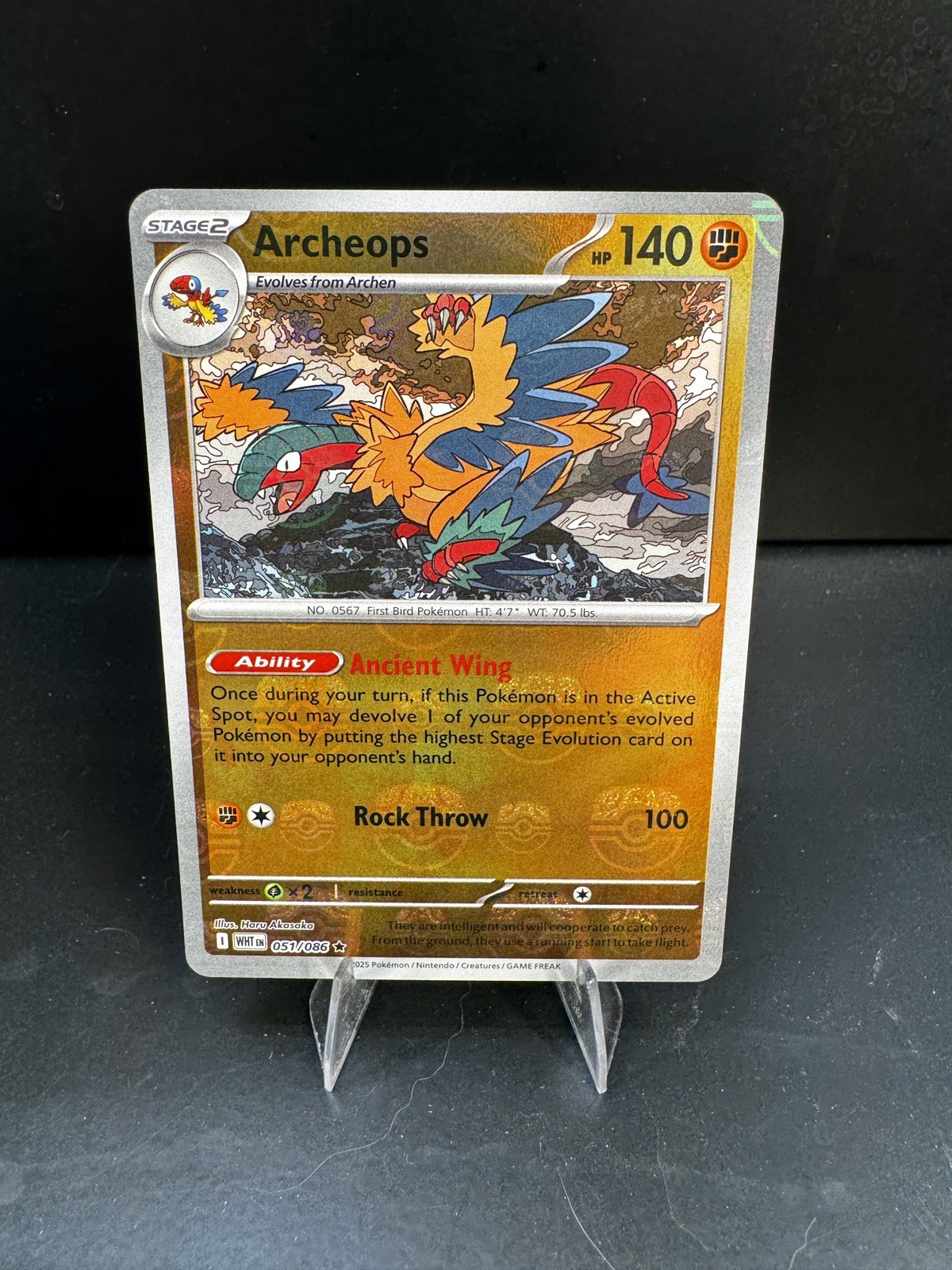 Archeops (Master Ball Pattern) 051/086 Rare White Flare Pokemon NM