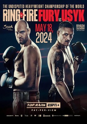 Tyson Fury vs Oleksandr Usyk Undisputed Riyadh Season 2024 Boxing Fight Poster